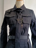 HWL Harajuku Streetwear Two-Piece Skirt Oversize 4XL Punk Chain Ribbon Skirts Women 2 Piece Suit For Female