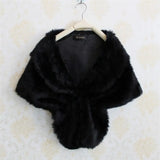 1PC Lady Plush Faux Fur Shawl Wrap Bridal Wedding Jacket Waistcoat Bolero Shrug Cape Black White Brown Stylish