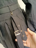 HWL Harajuku Streetwear Two-Piece Skirt Oversize 4XL Punk Chain Ribbon Skirts Women 2 Piece Suit For Female