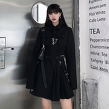 HWL Harajuku Streetwear Two-Piece Skirt Oversize 4XL Punk Chain Ribbon Skirts Women 2 Piece Suit For Female
