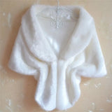 1PC Lady Plush Faux Fur Shawl Wrap Bridal Wedding Jacket Waistcoat Bolero Shrug Cape Black White Brown Stylish