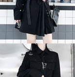 HWL Harajuku Streetwear Two-Piece Skirt Oversize 4XL Punk Chain Ribbon Skirts Women 2 Piece Suit For Female