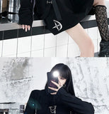 HWL Harajuku Streetwear Two-Piece Skirt Oversize 4XL Punk Chain Ribbon Skirts Women 2 Piece Suit For Female