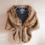 1PC Lady Plush Faux Fur Shawl Wrap Bridal Wedding Jacket Waistcoat Bolero Shrug Cape Black White Brown Stylish