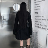 HWL Harajuku Streetwear Two-Piece Skirt Oversize 4XL Punk Chain Ribbon Skirts Women 2 Piece Suit For Female