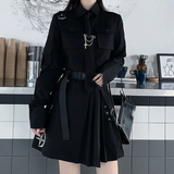 HWL Harajuku Streetwear Two-Piece Skirt Oversize 4XL Punk Chain Ribbon Skirts Women 2 Piece Suit For Female