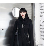 HWL Harajuku Streetwear Two-Piece Skirt Oversize 4XL Punk Chain Ribbon Skirts Women 2 Piece Suit For Female