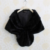 1PC Lady Plush Faux Fur Shawl Wrap Bridal Wedding Jacket Waistcoat Bolero Shrug Cape Black White Brown Stylish
