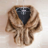 1PC Lady Plush Faux Fur Shawl Wrap Bridal Wedding Jacket Waistcoat Bolero Shrug Cape Black White Brown Stylish