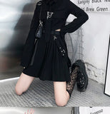 HWL Harajuku Streetwear Two-Piece Skirt Oversize 4XL Punk Chain Ribbon Skirts Women 2 Piece Suit For Female