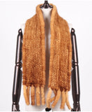 New Winter Women Warm Real Mink Fur Scarf Lady Fashion Genuine Real Mink Fur Muffler 100% Natural Real Knitted Mink Fur Scarves