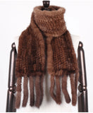New Winter Women Warm Real Mink Fur Scarf Lady Fashion Genuine Real Mink Fur Muffler 100% Natural Real Knitted Mink Fur Scarves