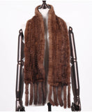 New Winter Women Warm Real Mink Fur Scarf Lady Fashion Genuine Real Mink Fur Muffler 100% Natural Real Knitted Mink Fur Scarves