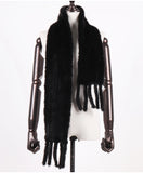 New Winter Women Warm Real Mink Fur Scarf Lady Fashion Genuine Real Mink Fur Muffler 100% Natural Real Knitted Mink Fur Scarves