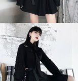 HWL Harajuku Streetwear Two-Piece Skirt Oversize 4XL Punk Chain Ribbon Skirts Women 2 Piece Suit For Female