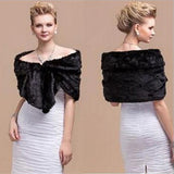 1PC Lady Plush Faux Fur Shawl Wrap Bridal Wedding Jacket Waistcoat Bolero Shrug Cape Black White Brown Stylish