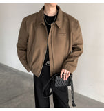 Cleanfit Men's Spring & Fall Padded Shoulder Polo Collar Jacket