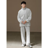 Thickened Heattech Men's Flannel Turtleneck Zipper Pajamas