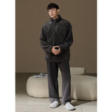 Thickened Heattech Men's Flannel Turtleneck Zipper Pajamas