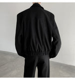 Cleanfit Men's Spring & Fall Padded Shoulder Polo Collar Jacket