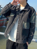 Denim Outwear Men Spring and Autumn 2023 New Arrival Trendy Handsome Patchwork Casual Easiest for Match Loose-Fitting Workwear Jacket Men