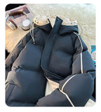 NASA Men's Hooded Short Autumn and Winter down Jacket