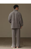 Thickened Heattech Men's Flannel Turtleneck Zipper Pajamas