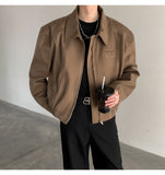 Cleanfit Men's Spring & Fall Padded Shoulder Polo Collar Jacket