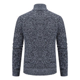 Autumn And Winter New Jersey Men's Casual Sports Coat Solid Color Stand Collar Wweater Grab Fleece Warm Zipper Cardigan