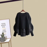 Winter Set for Women 2025 New Slimming Fake Two-piece Knitted Sweater Age Reducing Half Skirt Two-piece Set