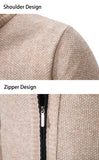 Autumn And Winter New Jersey Men's Casual Sports Coat Solid Color Stand Collar Wweater Grab Fleece Warm Zipper Cardigan