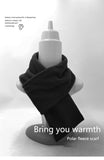 Solid Polar Fleece Cross Scarf For Men Winter New Warm Scarves Soft Neckerchief Female Male Warmer Neck Collar Scarf