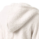 Autumn And Winter Women's Fashion Solid Colour Sweatshirt Loose Softy Hooded Plush Zip Up Jacket