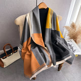 Autumn Winter Scarf Women Pashmina Shawls and Wraps Cashmere Blanket Warm Thick Stoles for Lady Outdoor Bufanda 2024 New Print