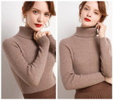 Women Turtleneck Sweater Knitted Soft Pullovers Cashmere Jumpers Basic Soft Sweaters For Women Winter
