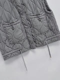 TRAFSHE Autumn Winter Women Jacket Standing Collar Light weight Sleeveless Cotton Coat Vest Women Pocket Coat Women Clothes