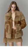 Imitation fur suit spliced short skirt two-piece suit for women winter new high-end suit European and American fashion trends