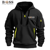 2024 New Fashionable Men's Hooded Sweatshirt Casual Sweatshirt Pullover Splicing Loose Top Spring and Autumn Winter