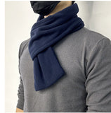 Solid Polar Fleece Cross Scarf For Men Winter New Warm Scarves Soft Neckerchief Female Male Warmer Neck Collar Scarf