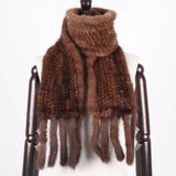 New Winter Women Warm Real Mink Fur Scarf Lady Fashion Genuine Real Mink Fur Muffler 100% Natural Real Knitted Mink Fur Scarves