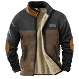 Autumn And Winter Outdoor Double-sided Men's Fleece Thickened Cardigan Zipper Stand Collar Hoodie Lining Fleece Jacket