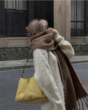 2025 Luxury Brand Cashmere Womens Scarf Winter Thick warm Solid Wraps Female Pashmina Long