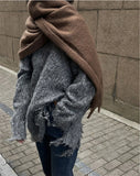 2025 Luxury Brand Cashmere Womens Scarf Winter Thick warm Solid Wraps Female Pashmina Long