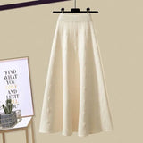 Winter Set for Women 2025 New Slimming Fake Two-piece Knitted Sweater Age Reducing Half Skirt Two-piece Set