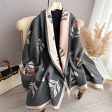 Autumn Winter Scarf Women Pashmina Shawls and Wraps Cashmere Blanket Warm Thick Stoles for Lady Outdoor Bufanda 2024 New Print