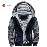 Winter Men Sweatshirts Fleece Thickened Warm Camouflage Cardigan Sweater Male Casual Hooded Jackets Men's Outdoor Sportswear