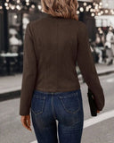 Spring Auutmn Jacket Blazer Coat Double-breasted Stand Collar Buttons Slim Long Sleeves Retro Cardigan Women Outdoor Suit Jacket