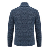 Autumn And Winter New Jersey Men's Casual Sports Coat Solid Color Stand Collar Wweater Grab Fleece Warm Zipper Cardigan