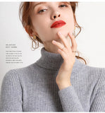 Women Turtleneck Sweater Knitted Soft Pullovers Cashmere Jumpers Basic Soft Sweaters For Women Winter