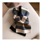 Korean Style Winter Warm Wool Scarf for Women Design Striped Elastic Knitted Scarves Female Bandana Thick Neckerchief Shawl 2024